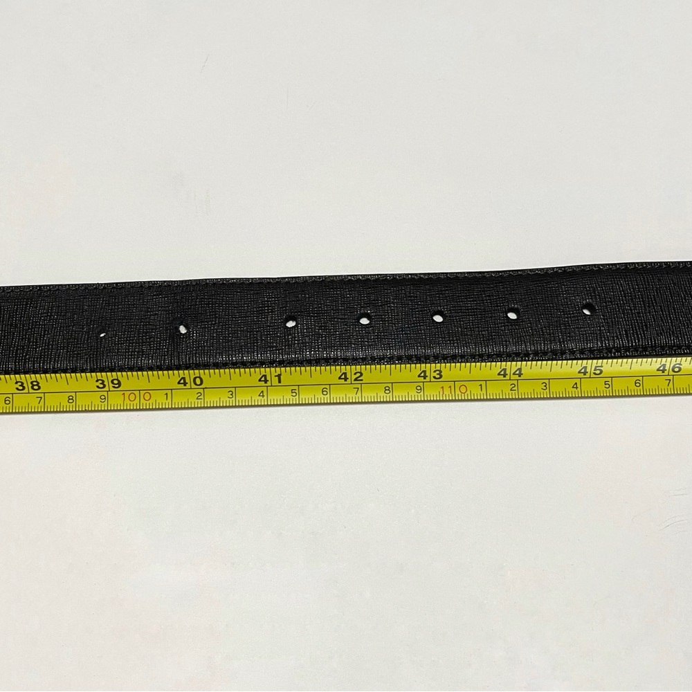 MONT BLANC black saffiano leather gold square buckle belt - Picture 11 of 11